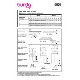 Patron Burda 6009 - Robe à poches sans manches