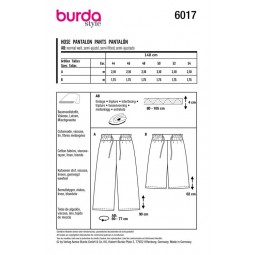 Patron Burda 6017 - Pantalon ample
