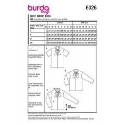 Patron Burda 6026 - Blouse à col lavallière