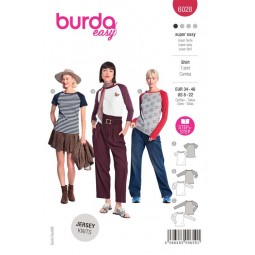 Patron Burda 6028 - T-shirt cintré, manches raglan