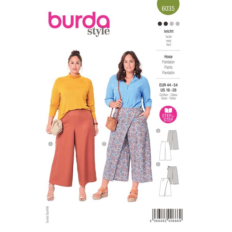 Patron Burda 6035 - Pantalon jupe-culotte