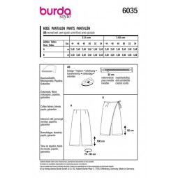 Patron Burda 6035 - Pantalon jupe-culotte