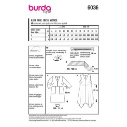 Patron Burda 6036 - Robe à volants asymétriques