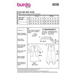 Patron Burda 6036 - Robe à volants asymétriques