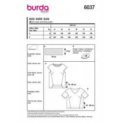 Patron Burda 6037 - Blouse fluide