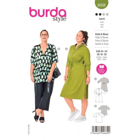 Patron Burda 6038 - Robe ou blouse chemise