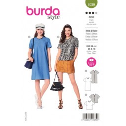 Patron Burda 6039 - Robe ou blouse col ruché
