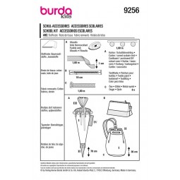 Patron Burda 9256 - Cornet d'écolier / trousse / sac de sport