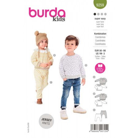Patron Burda 9259 - Ensemble sweat et pantalon enfant