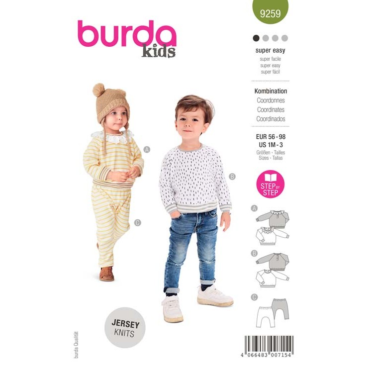 Patron Burda 9259 - Ensemble sweat et pantalon enfant