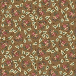 Tissu Michelle Yeo - Lille - Flower leaf caramel