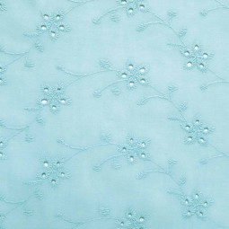 Tissu Katia fabrics - Broderie anglaise - Aruba blue