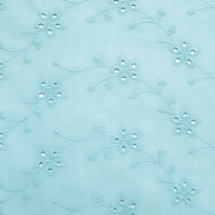 Tissu Katia fabrics - Broderie anglaise - Aruba blue