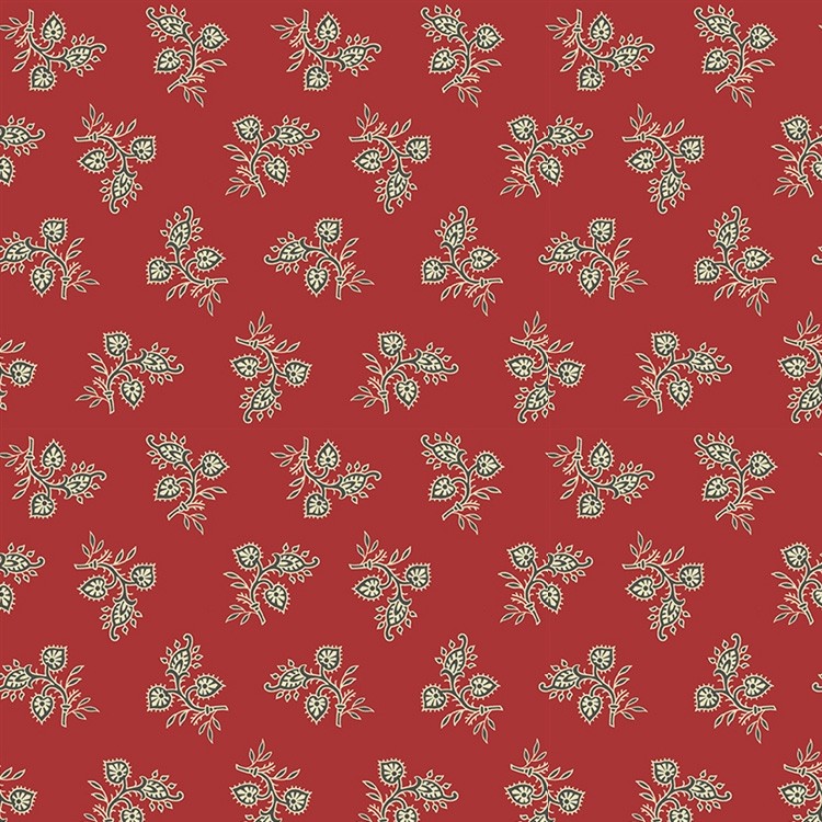 Tissu Renée Nanneman - Veranda - Crimson lace leaf