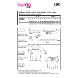 Patron Burda 9260 - Robe ou blouse boutonnée dans le dos