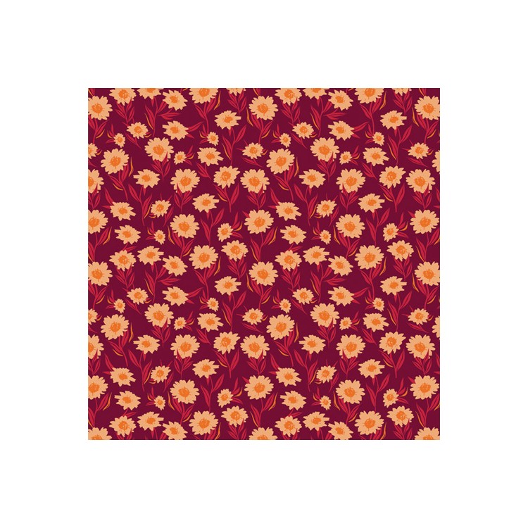 Art Gallery Fabrics - Season and spice - Bountiful Daisies Cherry