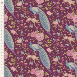 Tissu Tilda - Chic escape - Peacock Tree Grape