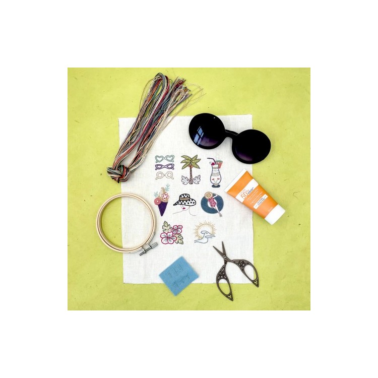 Kit de broderie - Easy custo - Et si on partait en vacances