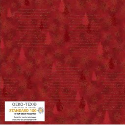 Tissu Noël - Star Sprinkle - sapins dorés de  noël sur bordeaux