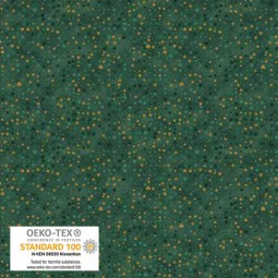 Tissu Noël - Star Sprinkle - Etoiles dorées de noël sur vert