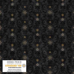 Tissu Noël - Star Sprinkle - Flocon de noël sur noir