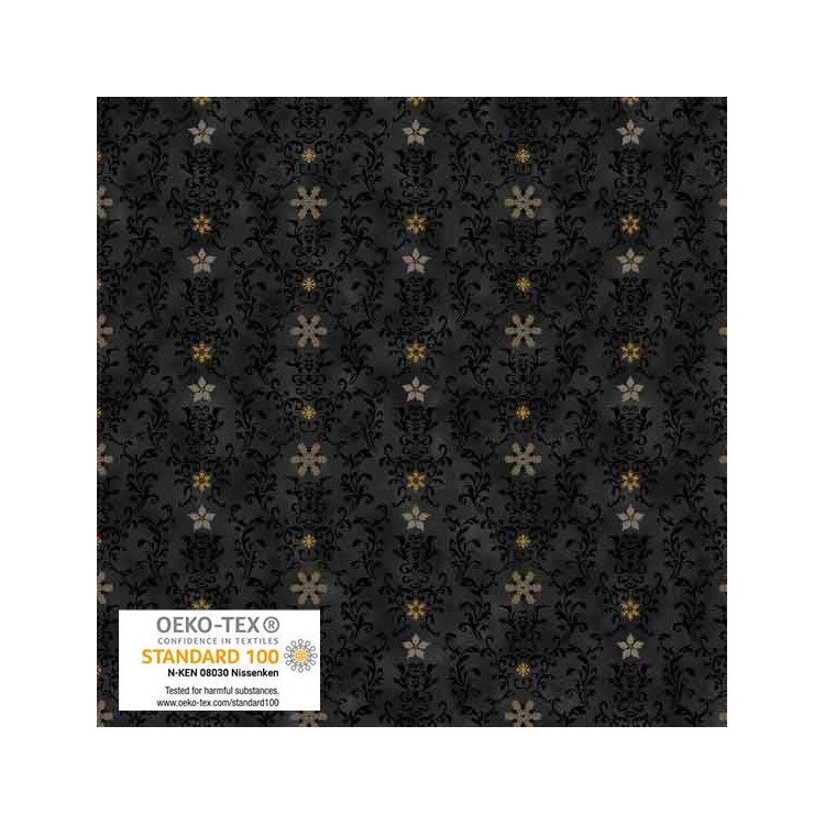 Tissu Noël - Star Sprinkle - Flocon de noël sur noir