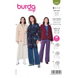 Patron Burda 5976 - Veste / manteau sans col