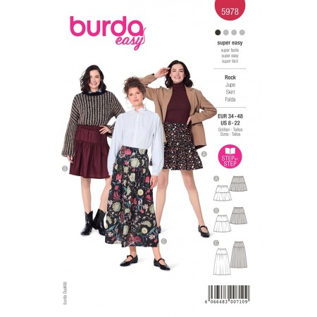 Patron Burda 5978 - Jupe à volants