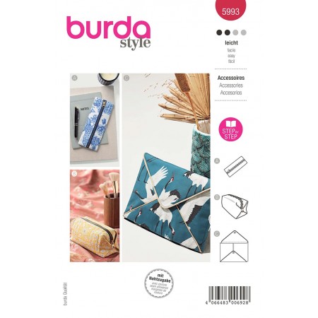 Patron Burda 5993 - Trousse, étui, pochette Patron Burda 5993 - Trousse, étui, pochette