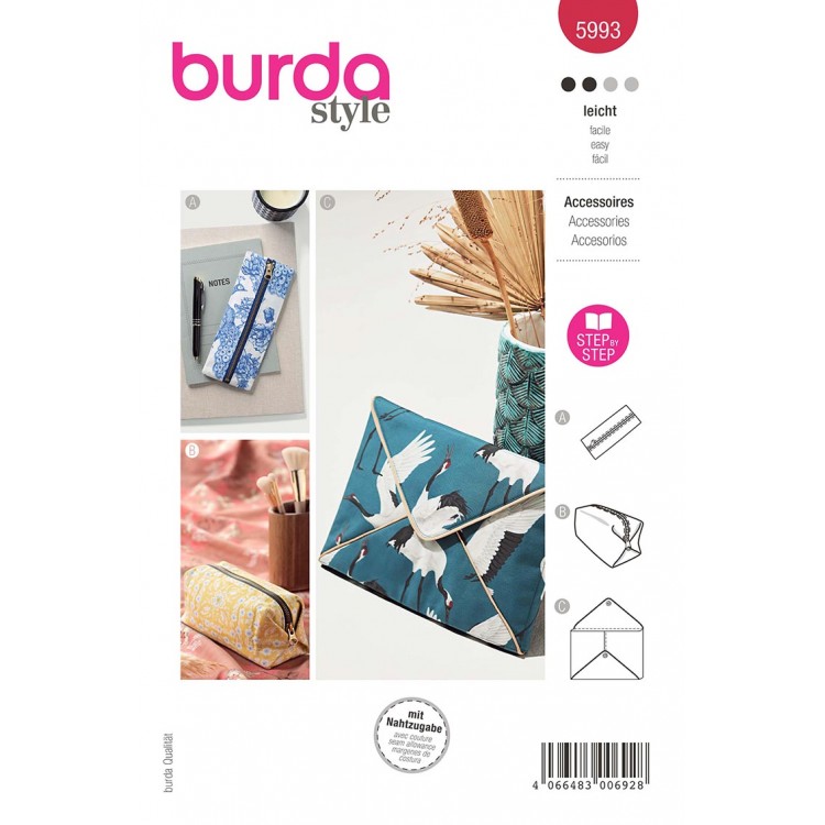 Patron Burda 5993 - Trousse, étui, pochette