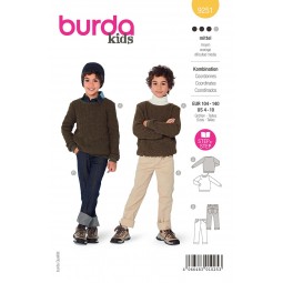 Patron Burda 9251 - Ensemble pull, pantalon à poches