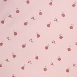 Tissu Katia fabrics - Velours milleraies micro corduroy print pink retro flowers