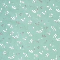 Tissu Katia fabrics - Viyela coton print - Green mushrooms