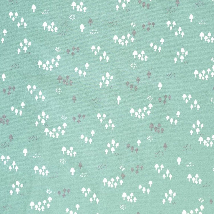 Tissu Katia fabrics - Viyela coton print - Green mushrooms