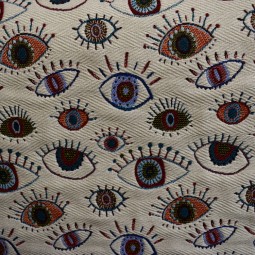 Tissu jacquard - Cyclope blanc