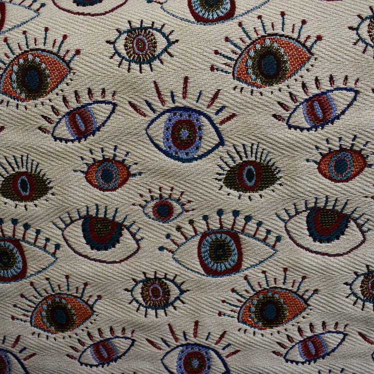 Tissu jacquard - Cyclope blanc