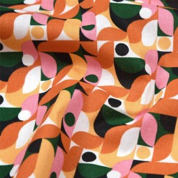 Tissu coton cretonne - Soan orange