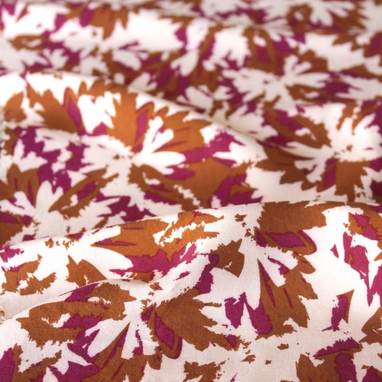 Tissu Églantine et zoé - Popeline de Viscose - Flora caramel