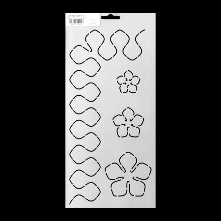 Stencil de patchwork - Modern hibiscus petal border Stencil de patchwork - Modern hibiscus petal border