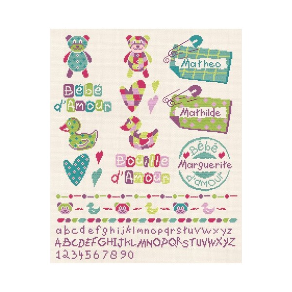 Fiche de broderie : Bouille d'amour