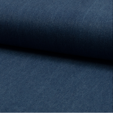 Tissu gabardine - Jean stretch bleu lavé