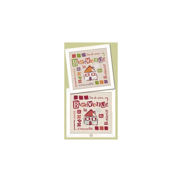 Fiche de broderie : La maison du bonheur