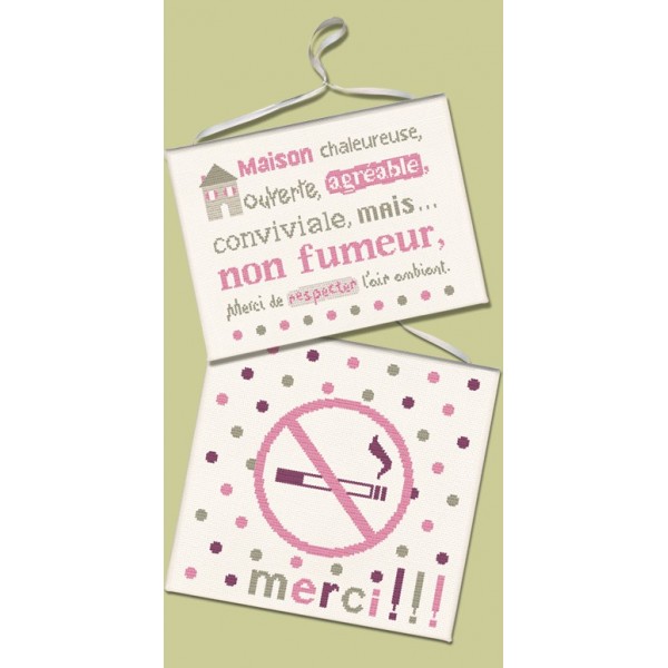 Fiche de broderie : Non fumeur
