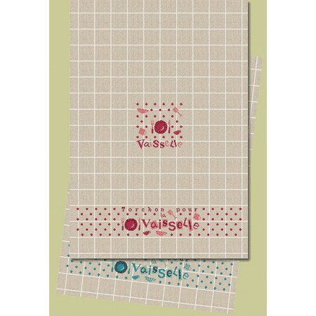 Fiche de broderie : Idée pour torchon pour la vaisselle Fiche de broderie : Idée pour torchon pour la vaisselle