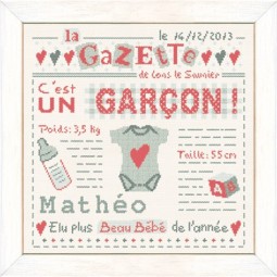 Fiche de broderie : C'est un garçon