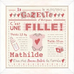 Fiche de broderie : C'est une fille