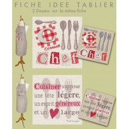 Fiche de broderie : Idée pour tablier - C comme Chef