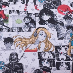 Tissu jacquard - Manga Samouraï