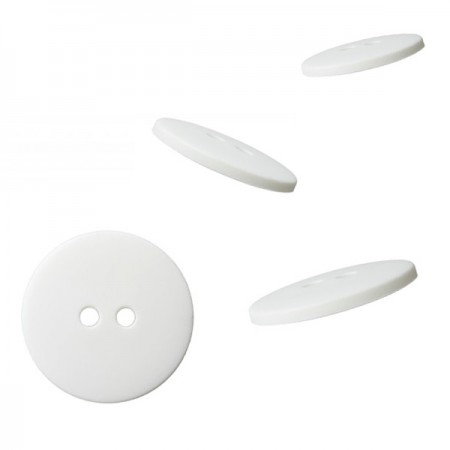 Bouton basique blanc 2 trous - 4 tailles