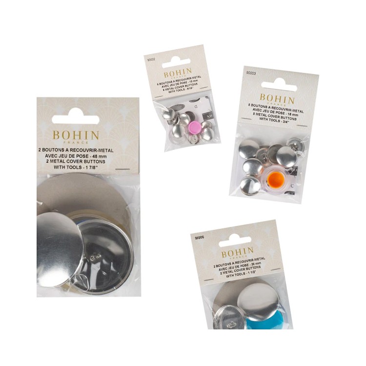 Boutons à recouvrir métal bohin